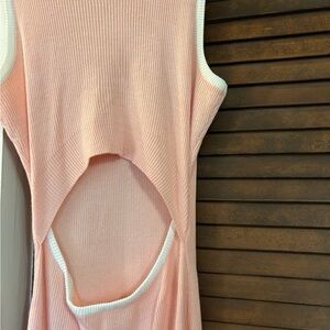 Pink Sleeveless Cutout Top